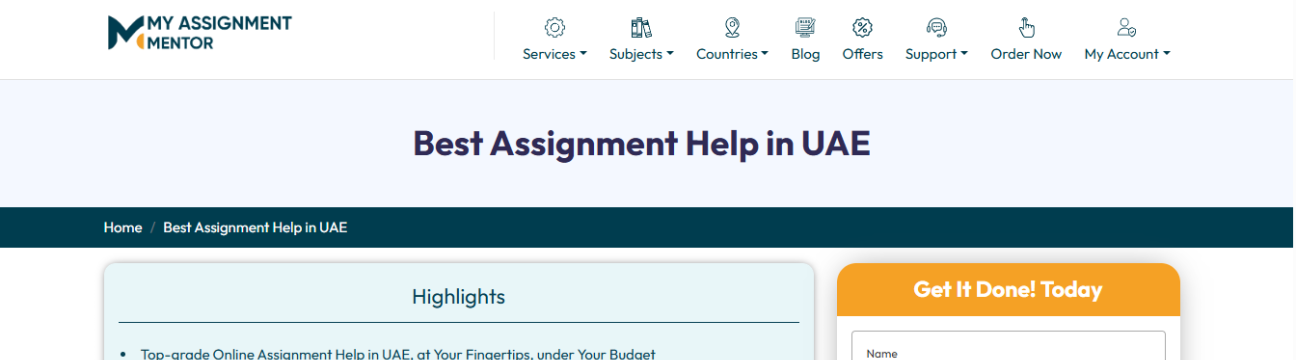 My Assignment Mentor UAE